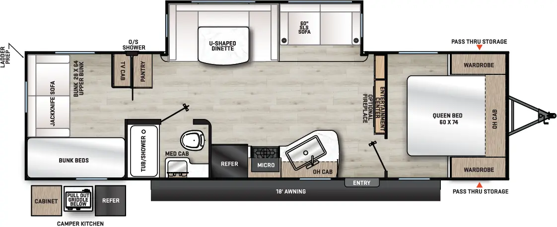 Aurora 29QBS Floorplan